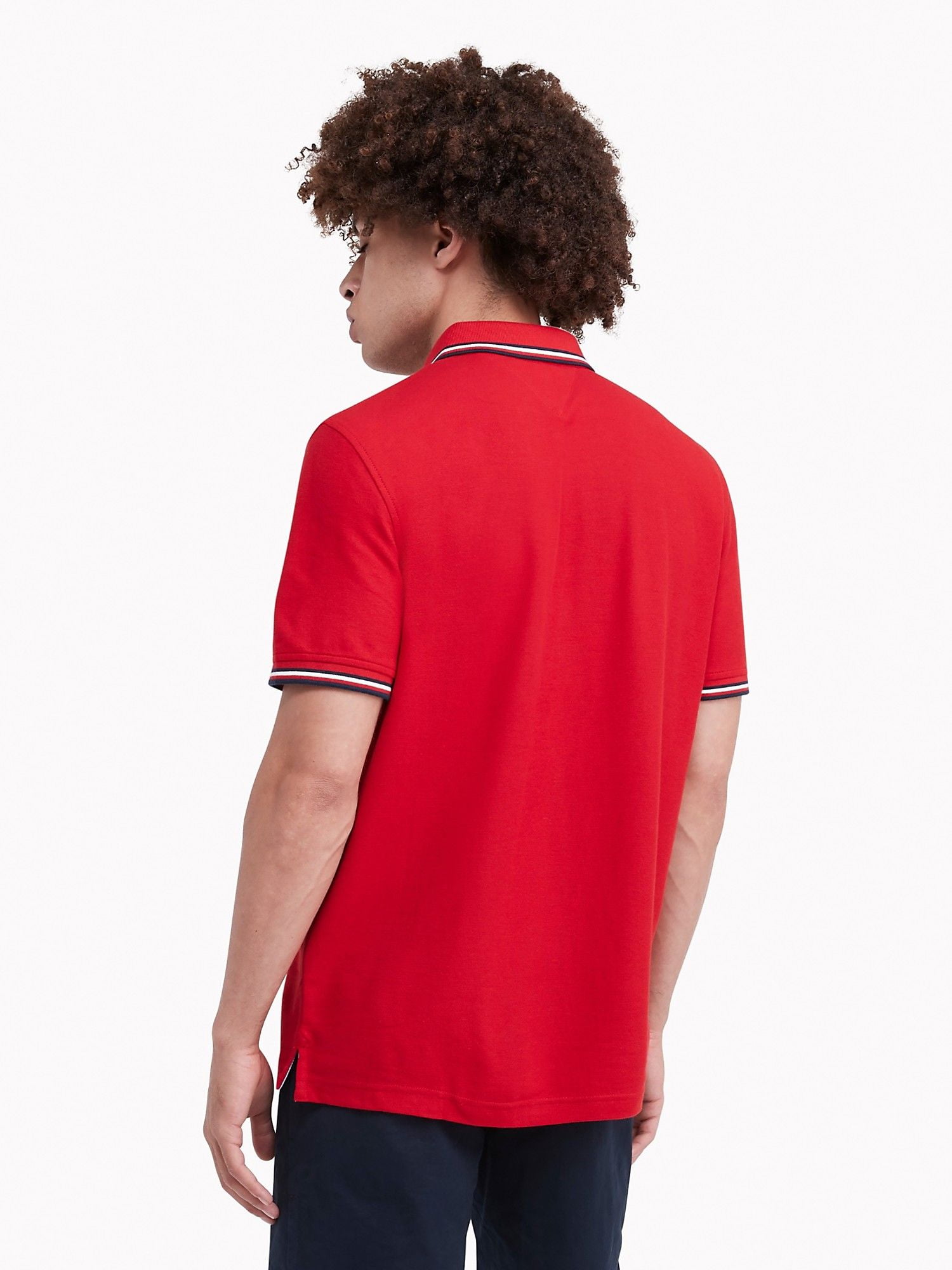 POLO NAM REGULAR FIT TIPPED TOMMY HILFIGER - APPLE RED