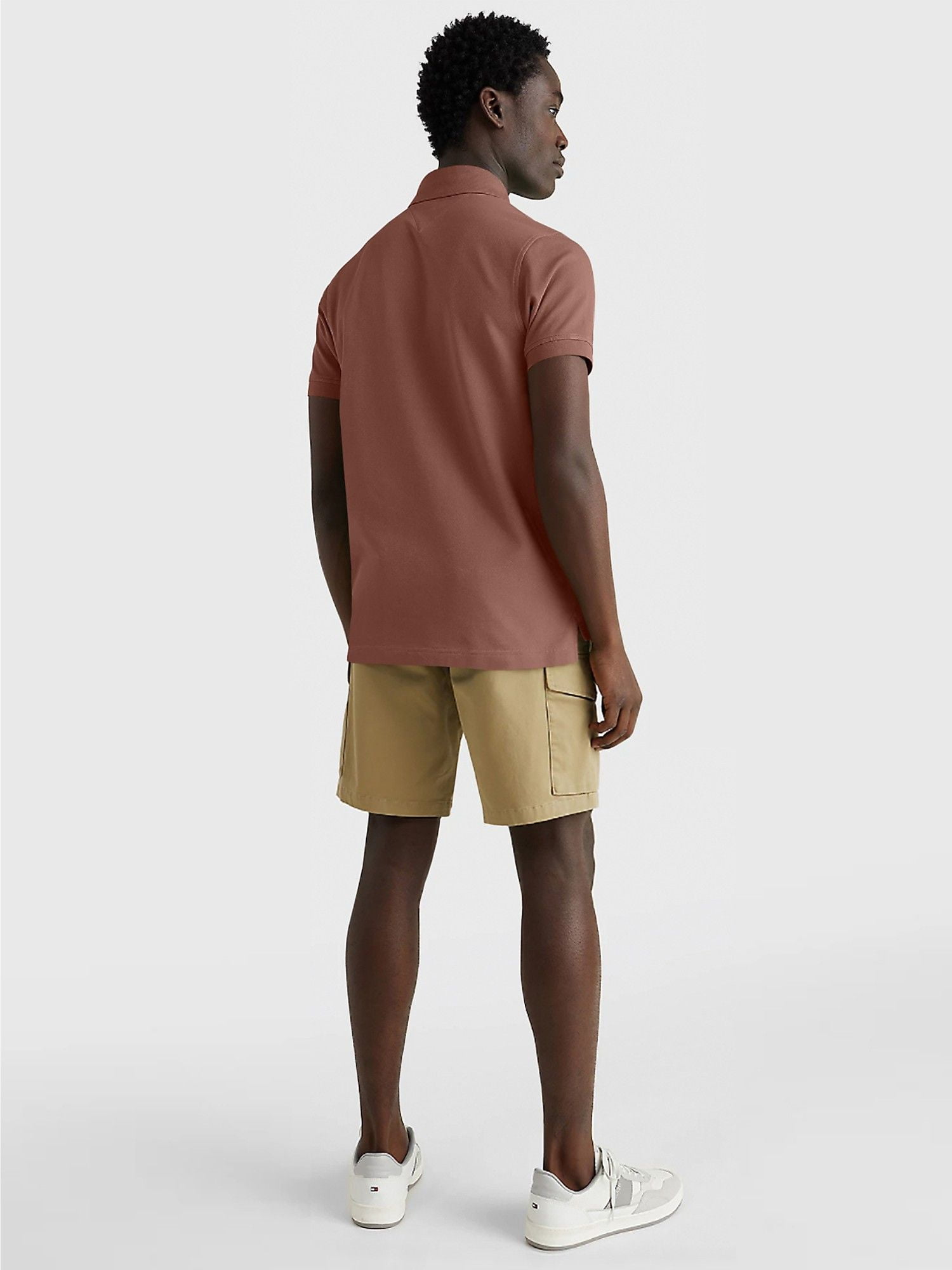 POLO NAM SLIM FIT 1985 STRETCH TOMMY HILFIGER - DARK RUSSET