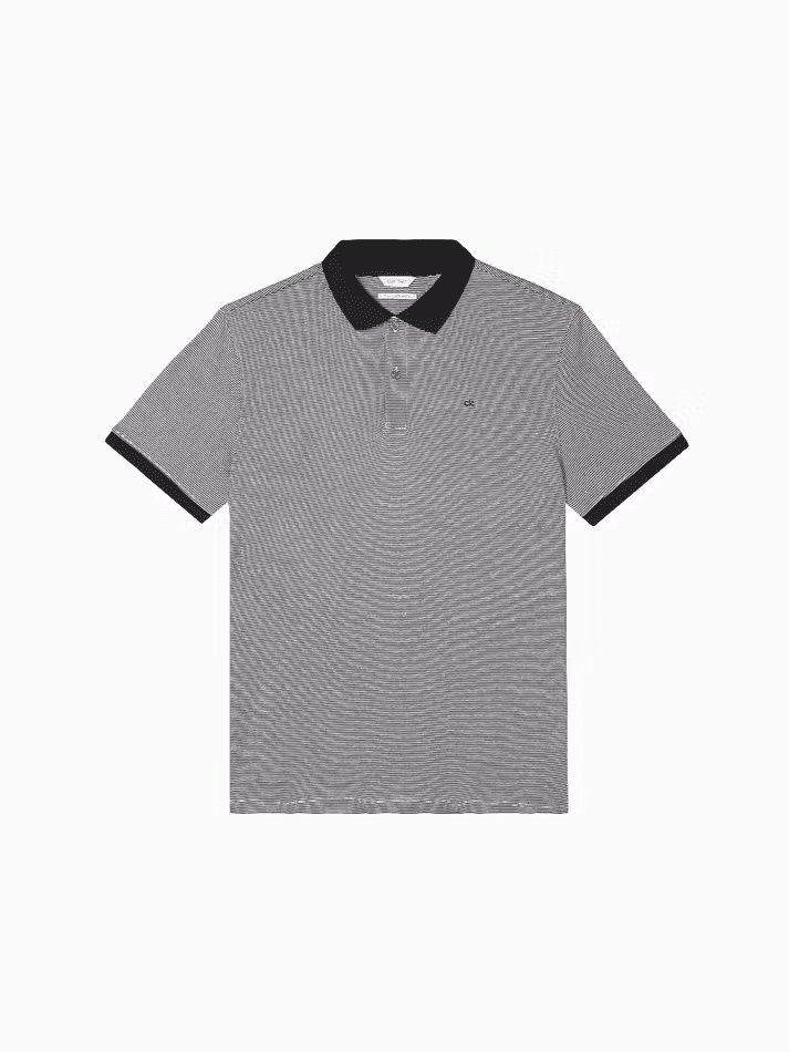 Polo Nam Liquid Touch Striped Polo Shirt Calvin Klein - Black Combo