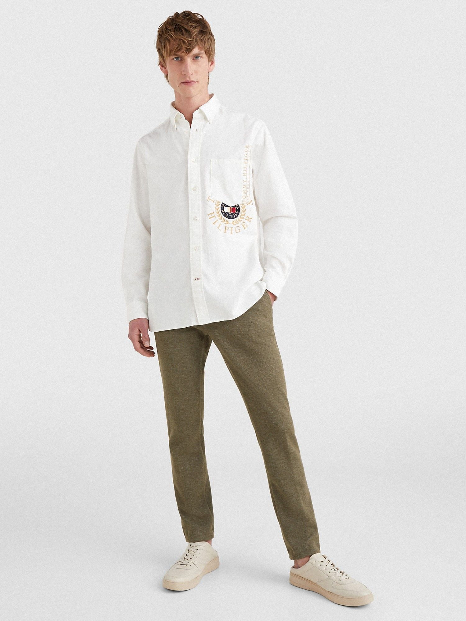 Áo Sơ Mi Nam Tommy Hilfiger Icon Casual Fit Crest Shirt