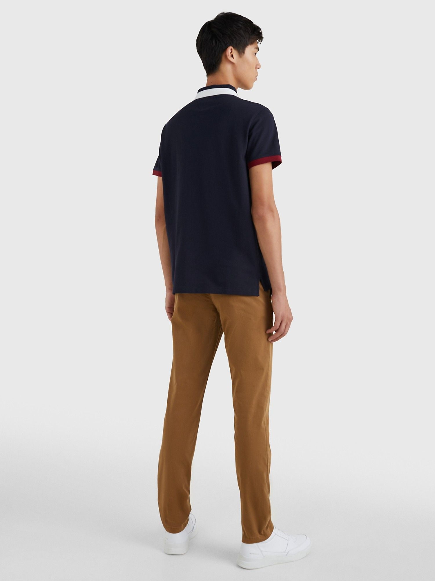 POLO NAM SLIM FIT TIPPED TOMMY HILFIGER - DESERT SKY