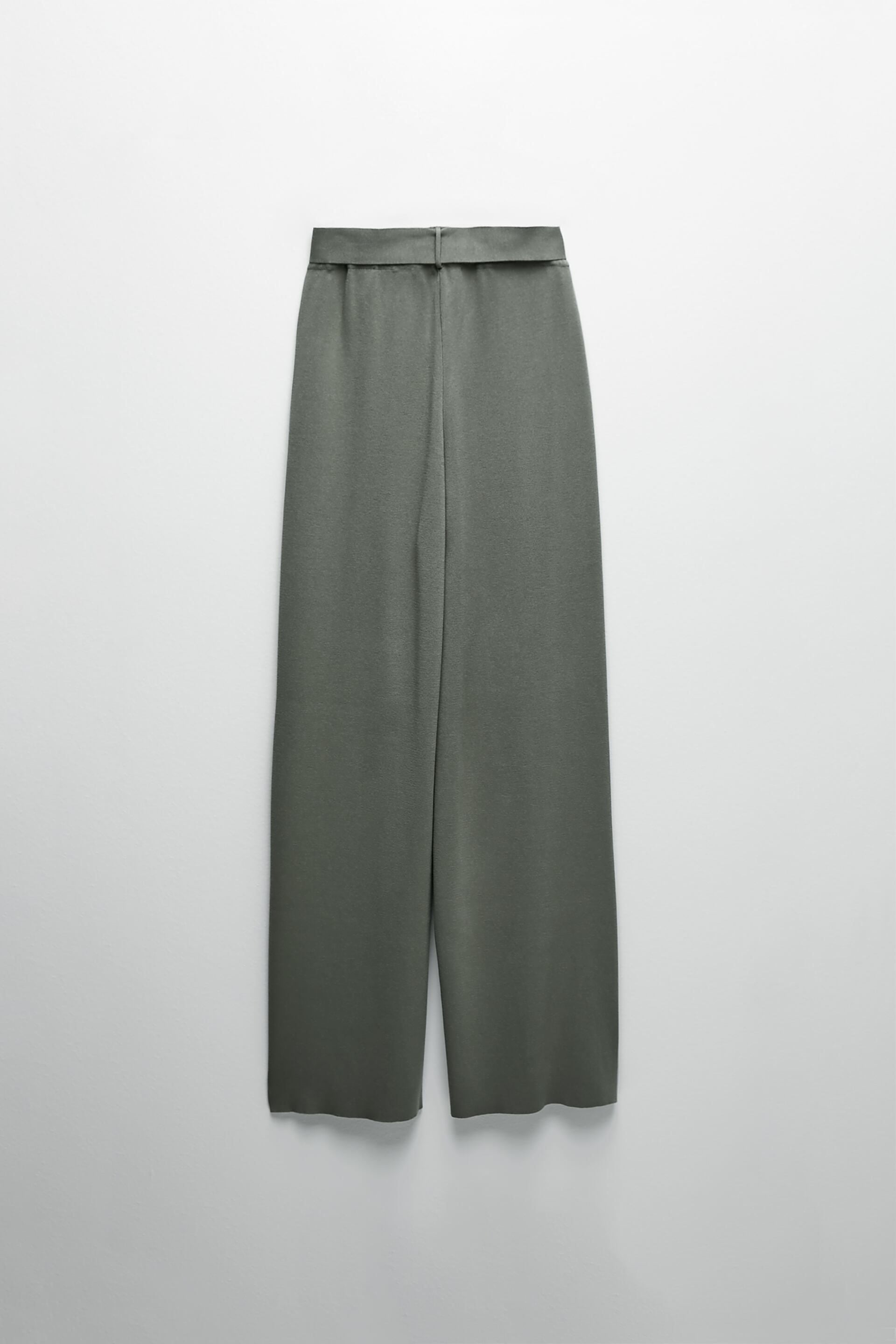 Quần Thun Dài Thắt Lưng Nữ Zara Wide Leg Belted Pants Khaki