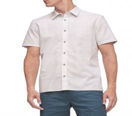 Áo Sơ Mi Nam Calvin Klein Men's Short Sleeve Stretch Cotton Shirt Harbor Mist