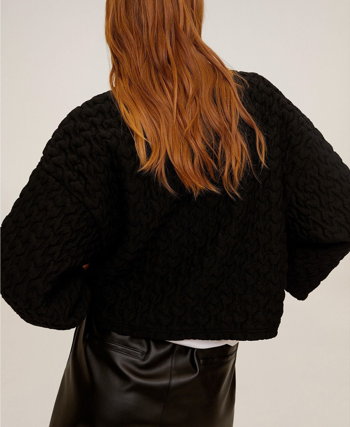 Áo Nỉ Nữ Mango Textured Sweatshirt Black