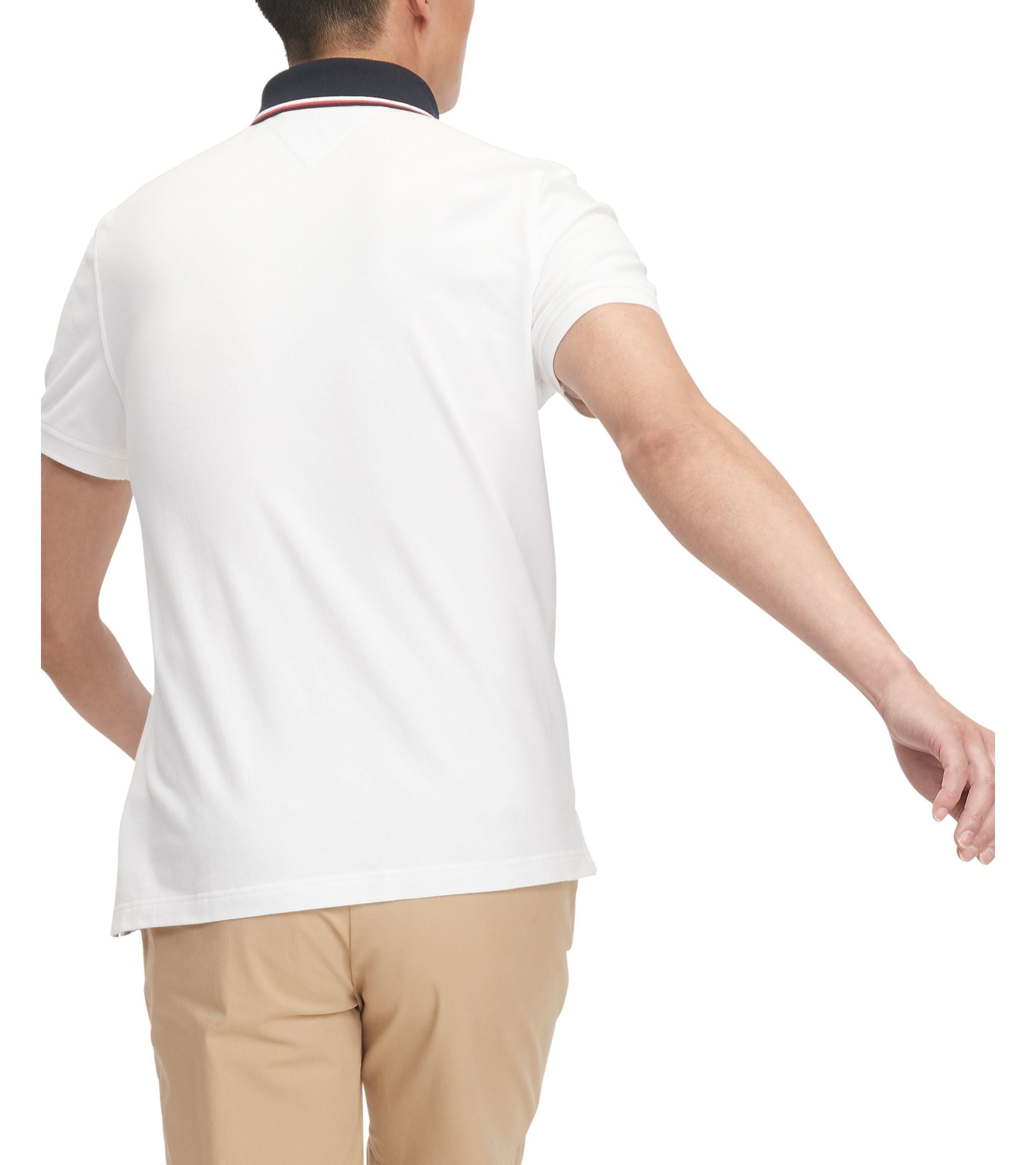 Áo Polo Nam Tommy Hilfiger Men's Custom-Fit TH Flex Ben Logo Polo Bright White