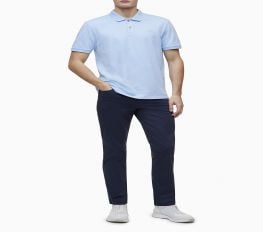 Áo Polo Nam Calvin Klein Regular Fit Solid Pique Knit Polo Shirt Blue Cantrell