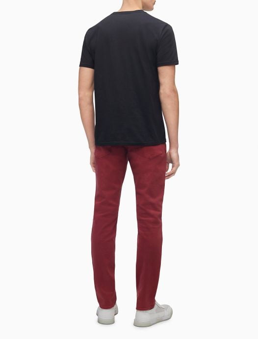 Áo Thun Nam Calvin Klein Satin Stripe Logo Crewneck T-Shirt New Black
