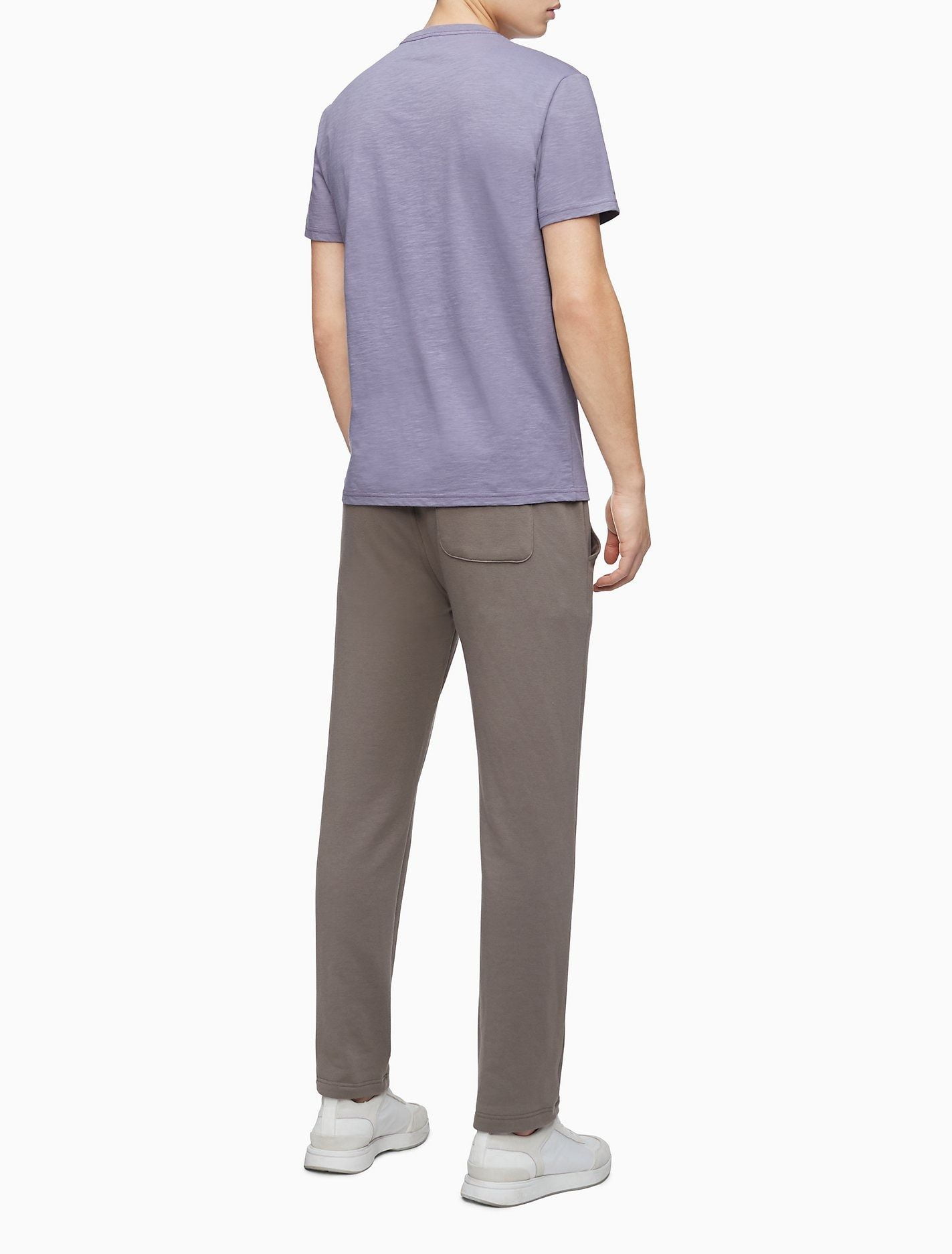 Áo Thun Nam Calvin Klein Hd Line Logo Crewneck T-Shirt Purple Sage