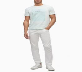 Áo Thun Nam Calvin Klein Gradient Box Logo Crewneck T-Shirt Moonlight Jade