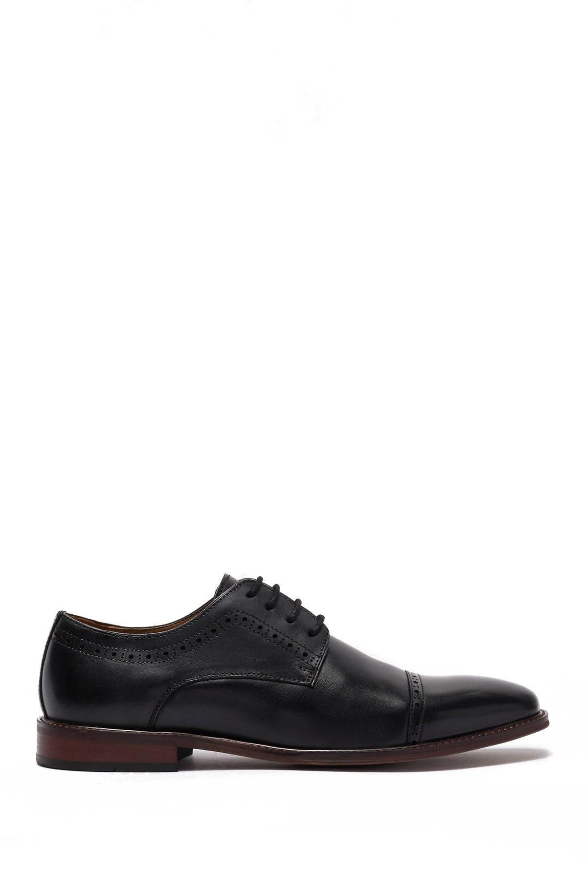 Giày Nam 14th & Union Cap Toe Leather Derby Black Leather