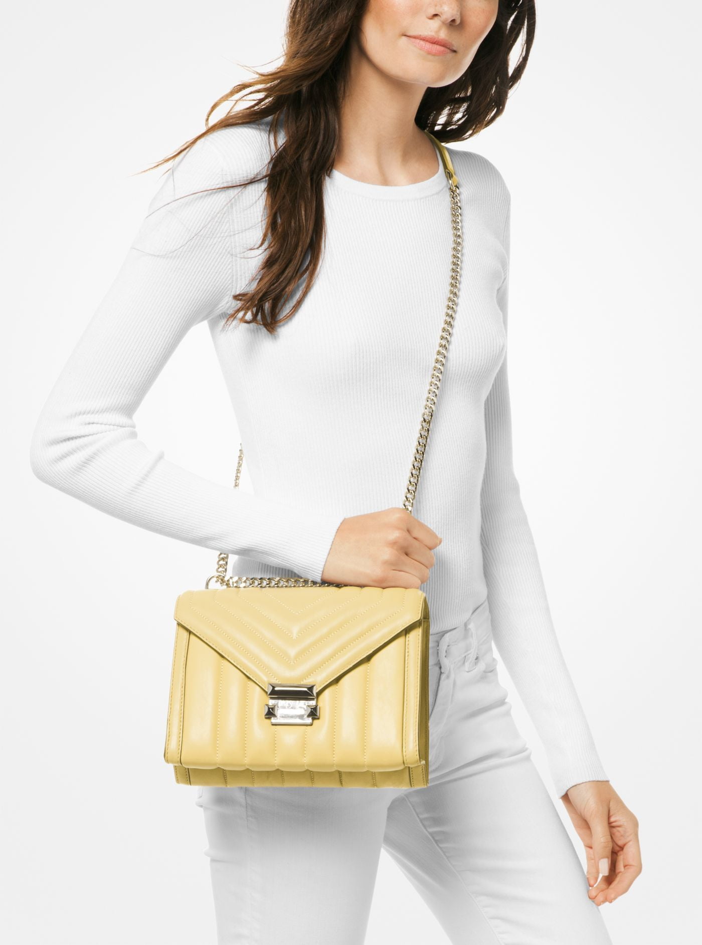 Túi Xách Nữ Michael Kors Whitney Large Quilted Leather Convertible Shoulder Bag Buttercup