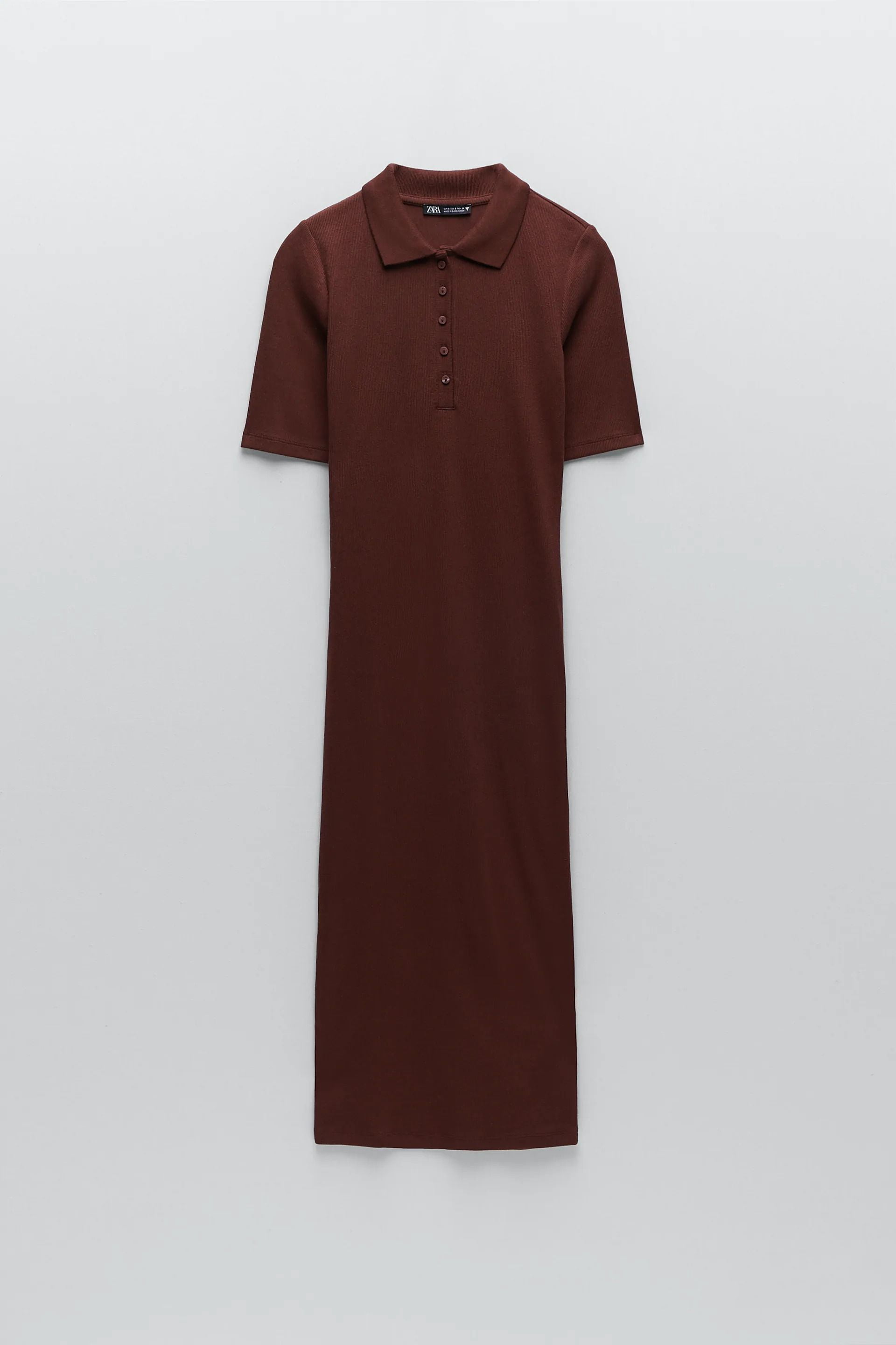 Đầm Nữ Zara Polo Neck Dress Brown