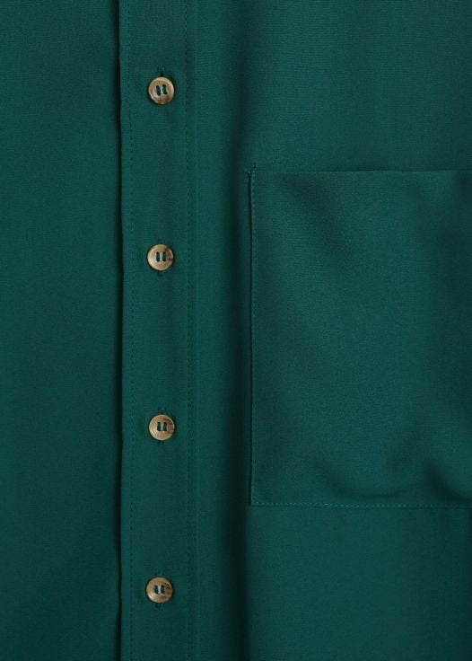 Áo Sơ Mi Nữ Mango Pocket Flowy Shirt Green
