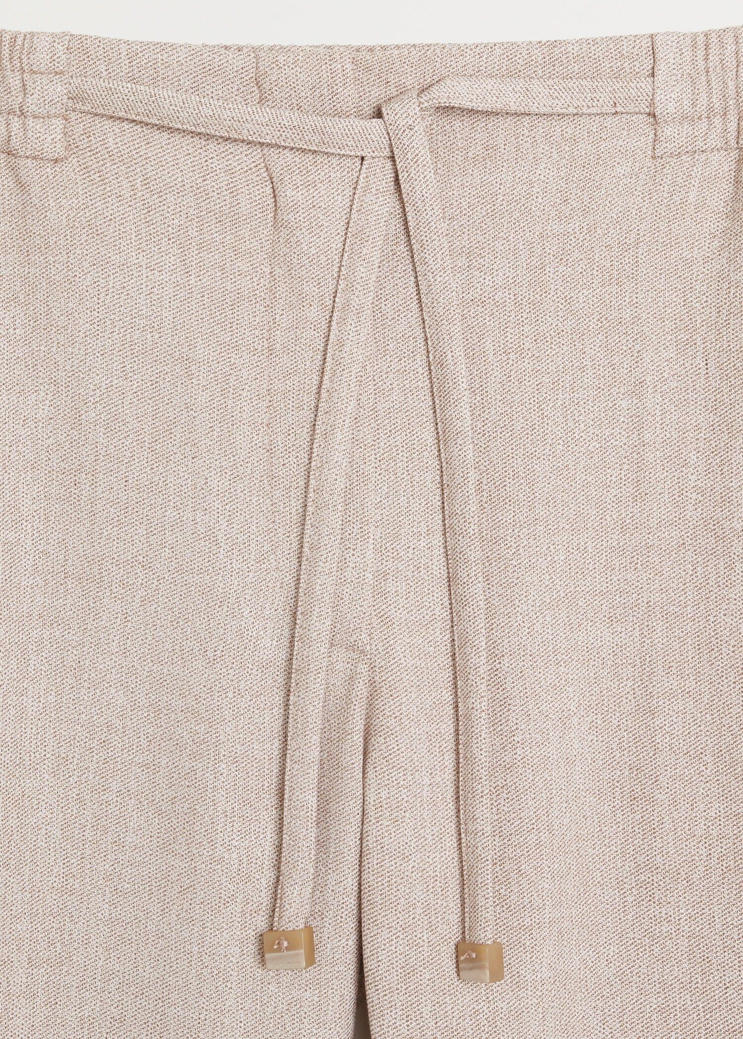 Quần Nữ Mango Drawstring Waist Straight Pants Sand