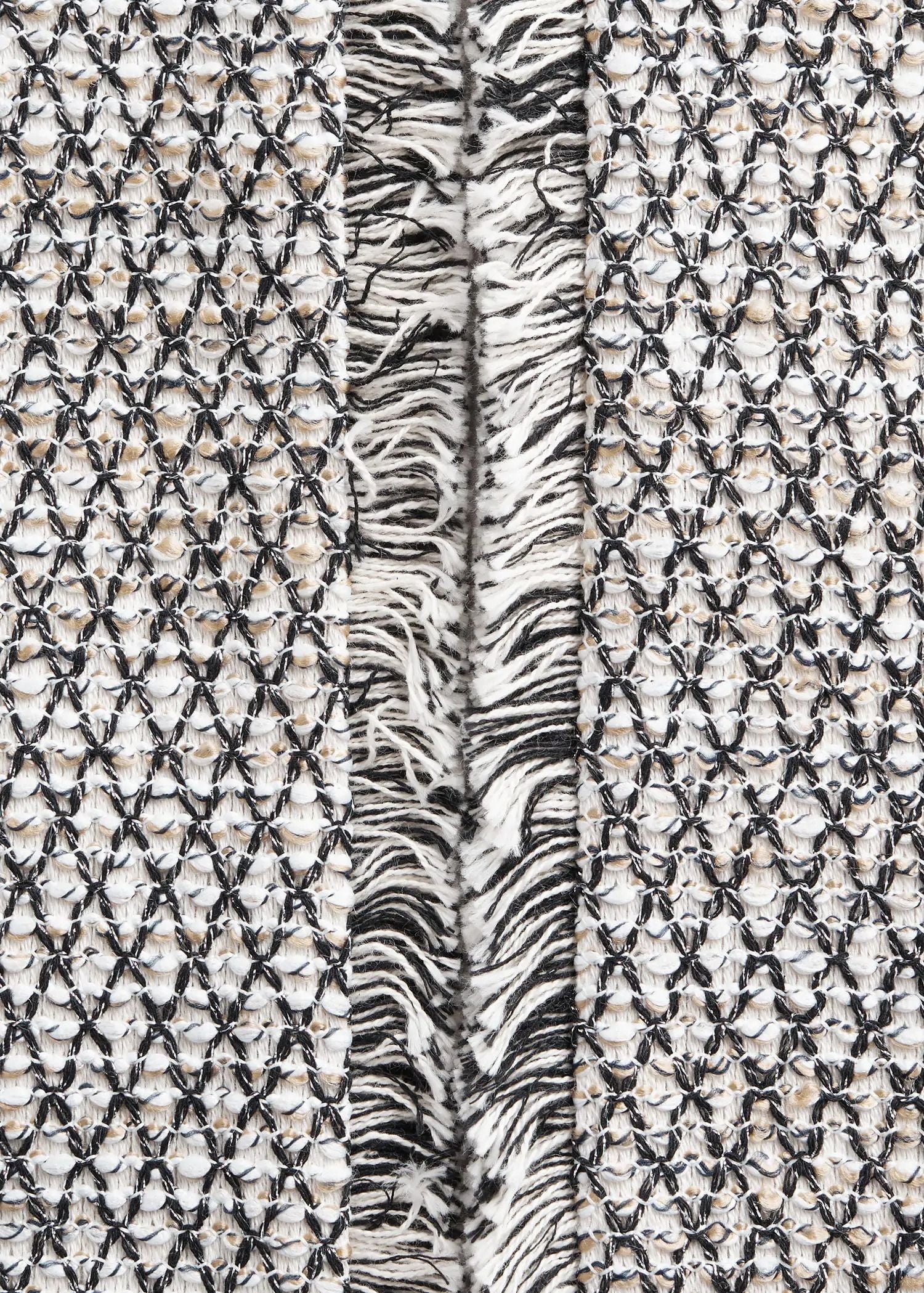 Áo Khoác Nữ Mango Metallic Thread Tweed Jacket Off White