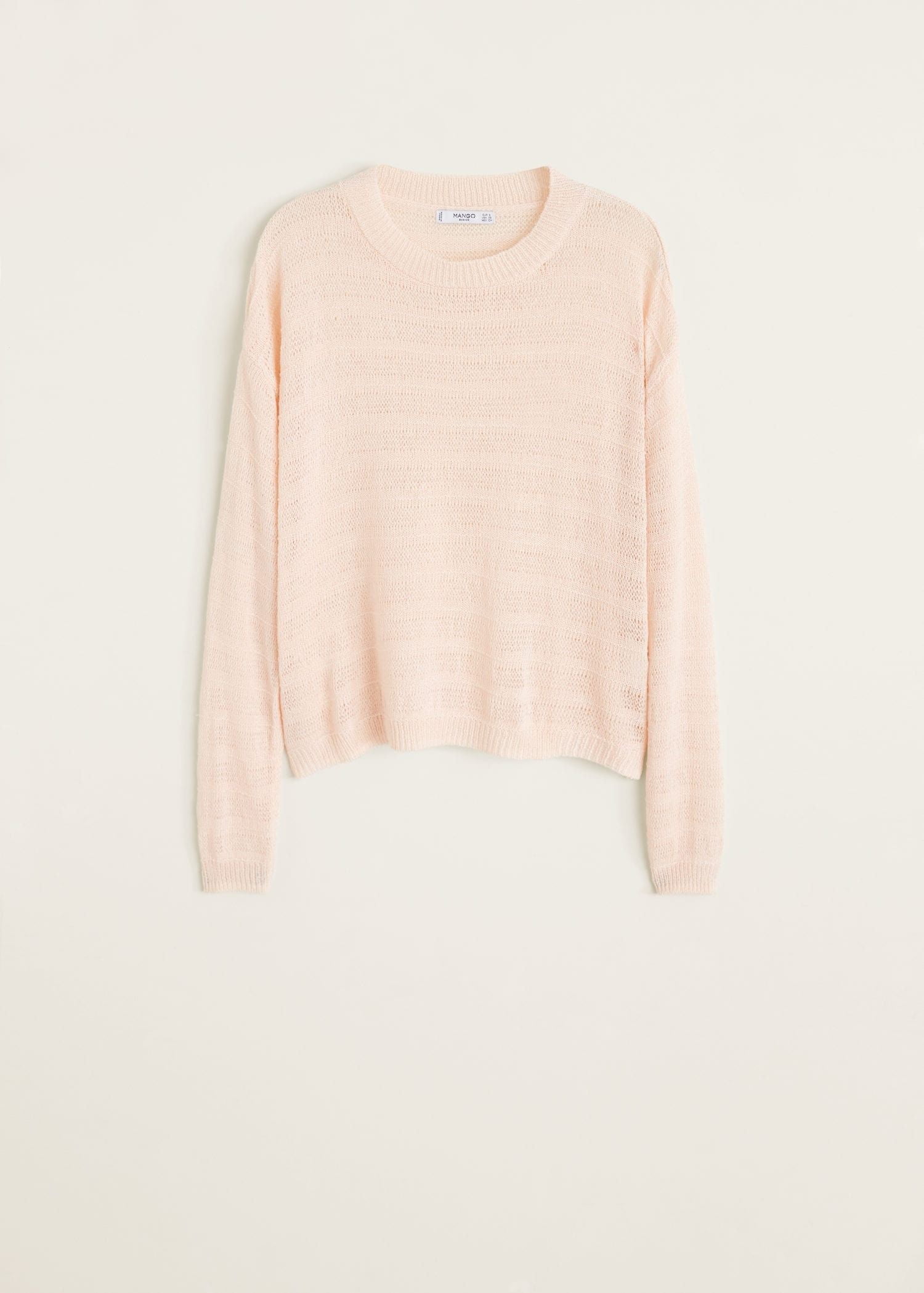 Áo Nỉ Nữ Mango Open Knit Sweater Pink