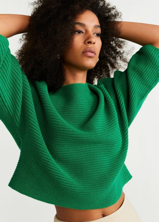 Áo Nỉ Nữ Mango Dolman Sleeve Sweater Billiard Green