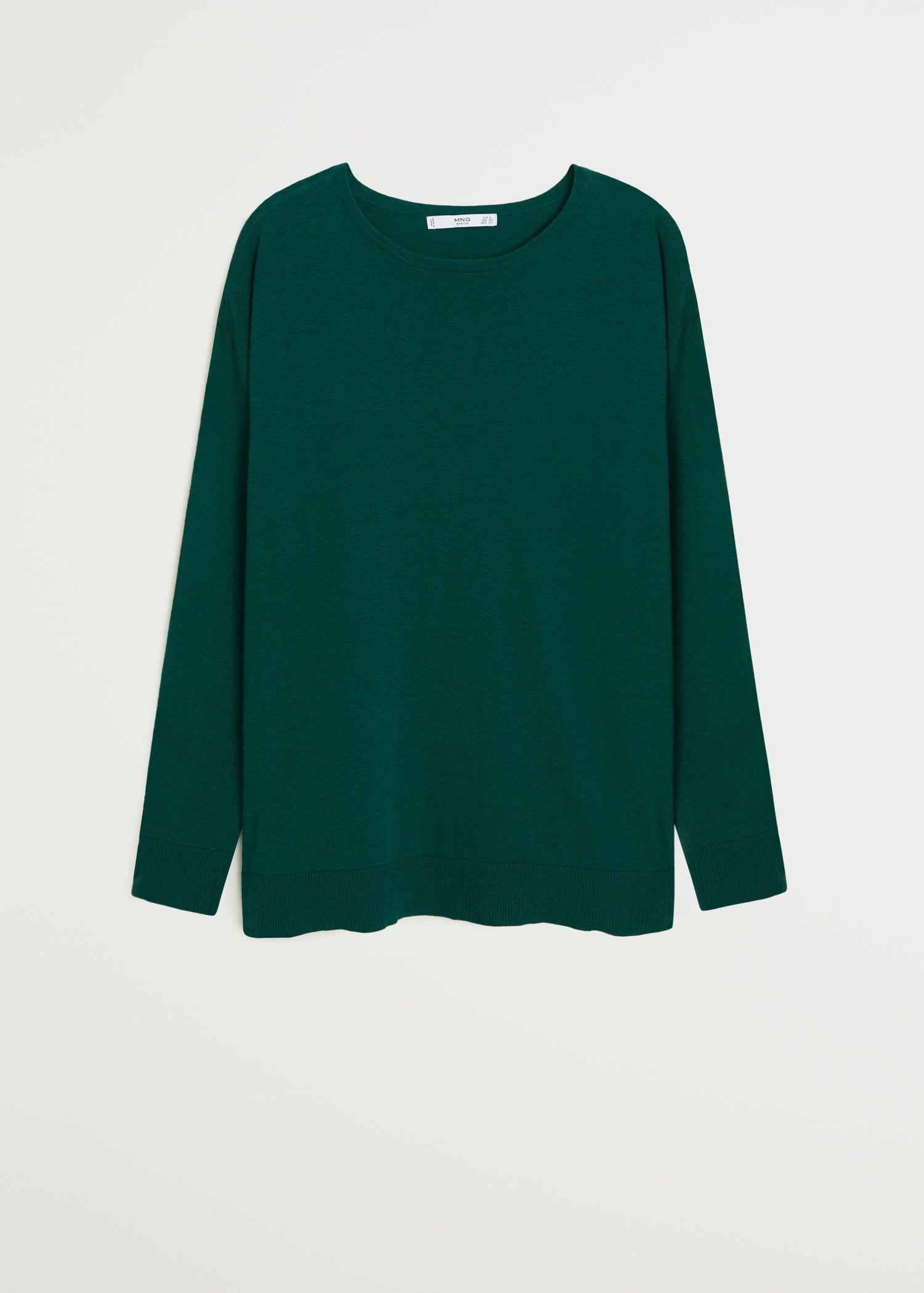 Áo Nỉ Nữ Mango Knit Cotton Sweater Dark Green