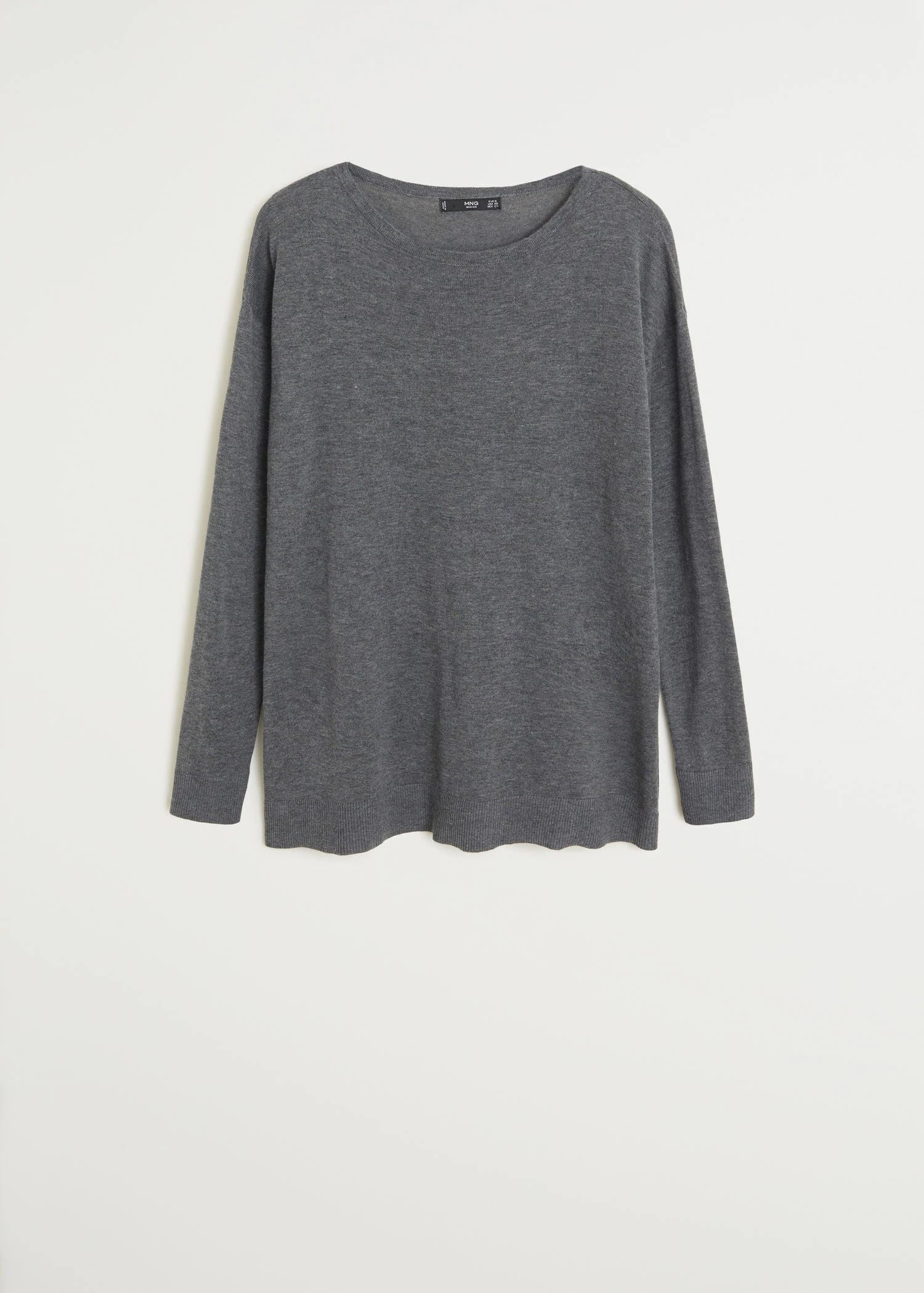Áo Nỉ Nữ Mango Knit Cotton Sweater Dark Grey