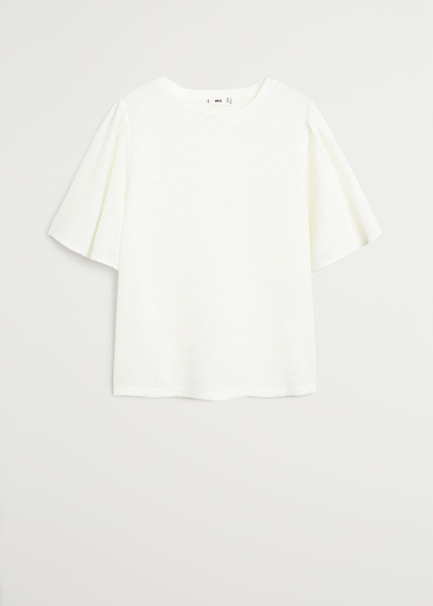 Áo Thun Nữ Mango Pleated Canilla T Shirt Off White