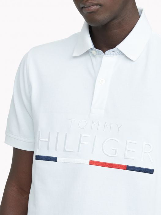 Áo Polo Nam Tommy Hilfiger Custom Fit Essential Hilfiger Polo Bright White