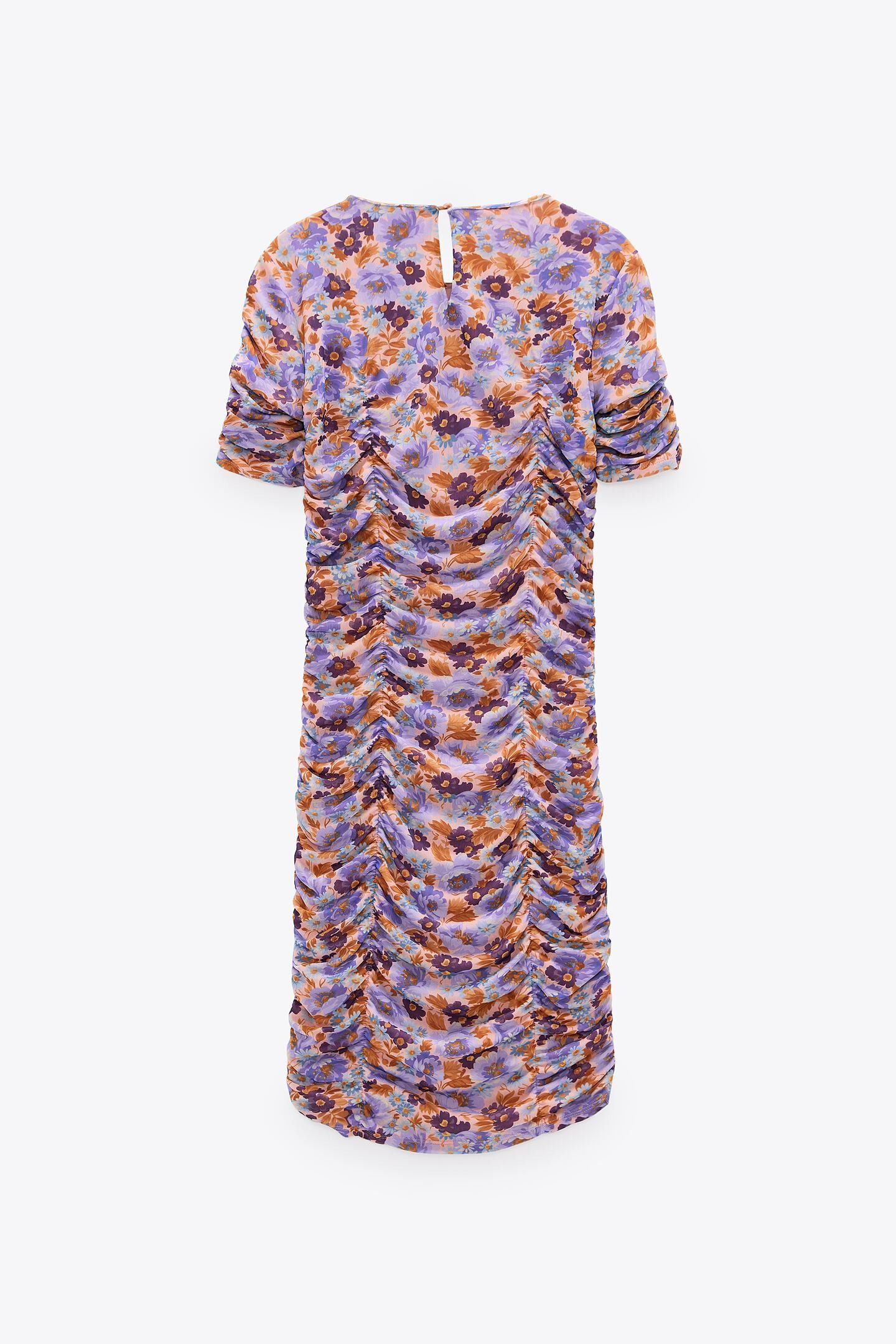 Đầm Nữ Zara Draped Print Dress Trf Purple