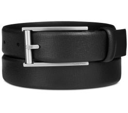Thắt Lưng Nam Calvin Klein Men's Leather Feather-Edge Belt Black