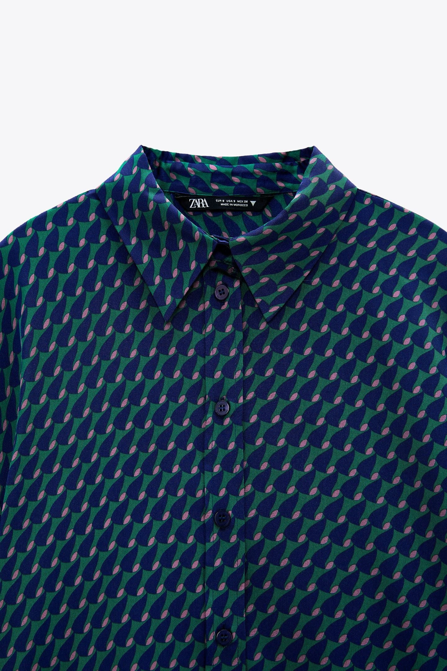 Áo Sơ Mi Nữ Zara Geometric Print Shirt