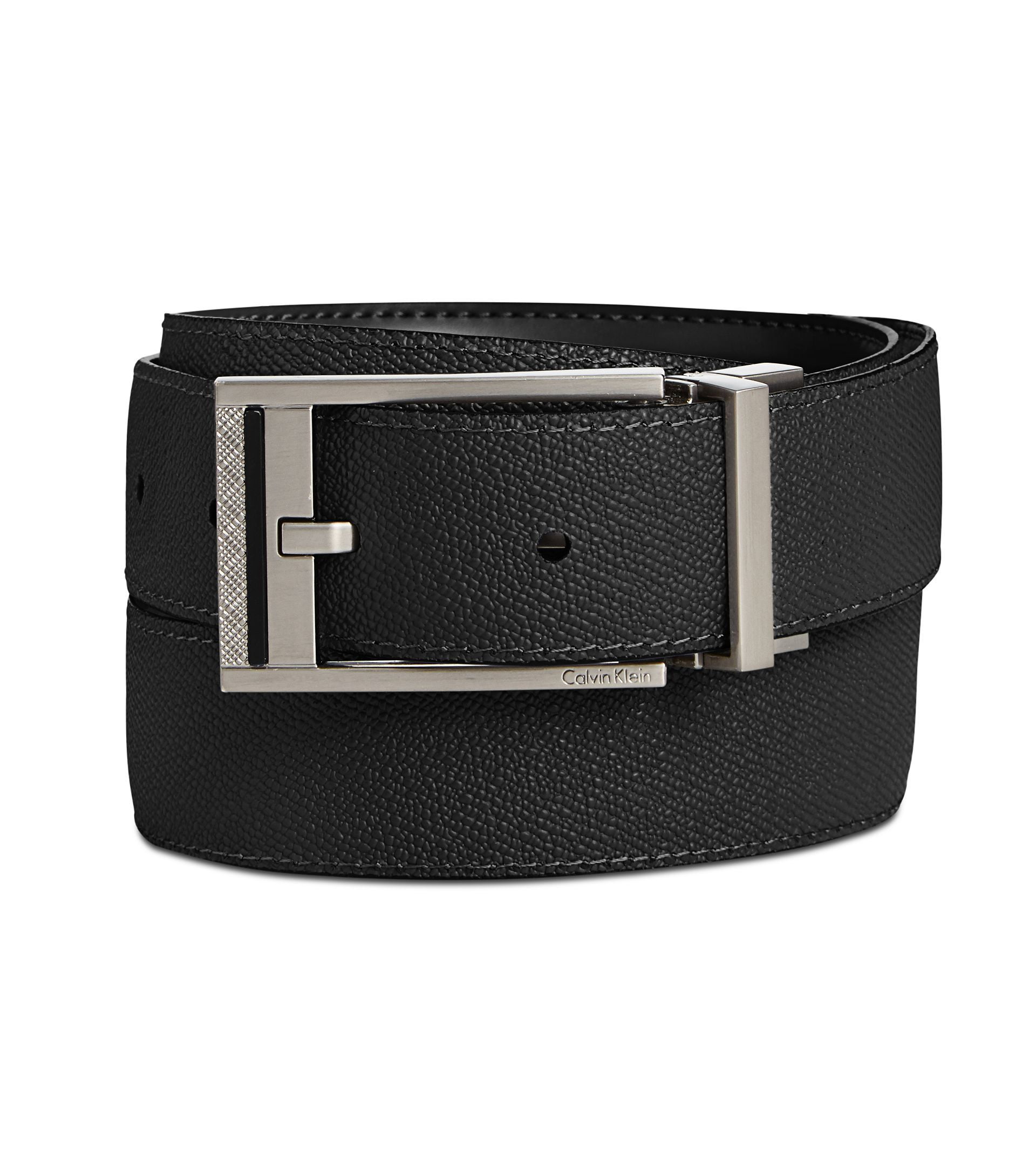 Thắt Lưng Nam Calvin Klein Men's Reversible Leather Stitched Casual Belt Black