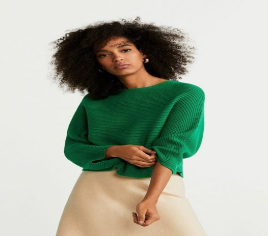 Áo Nỉ Nữ Mango Dolman Sleeve Sweater Billiard Green