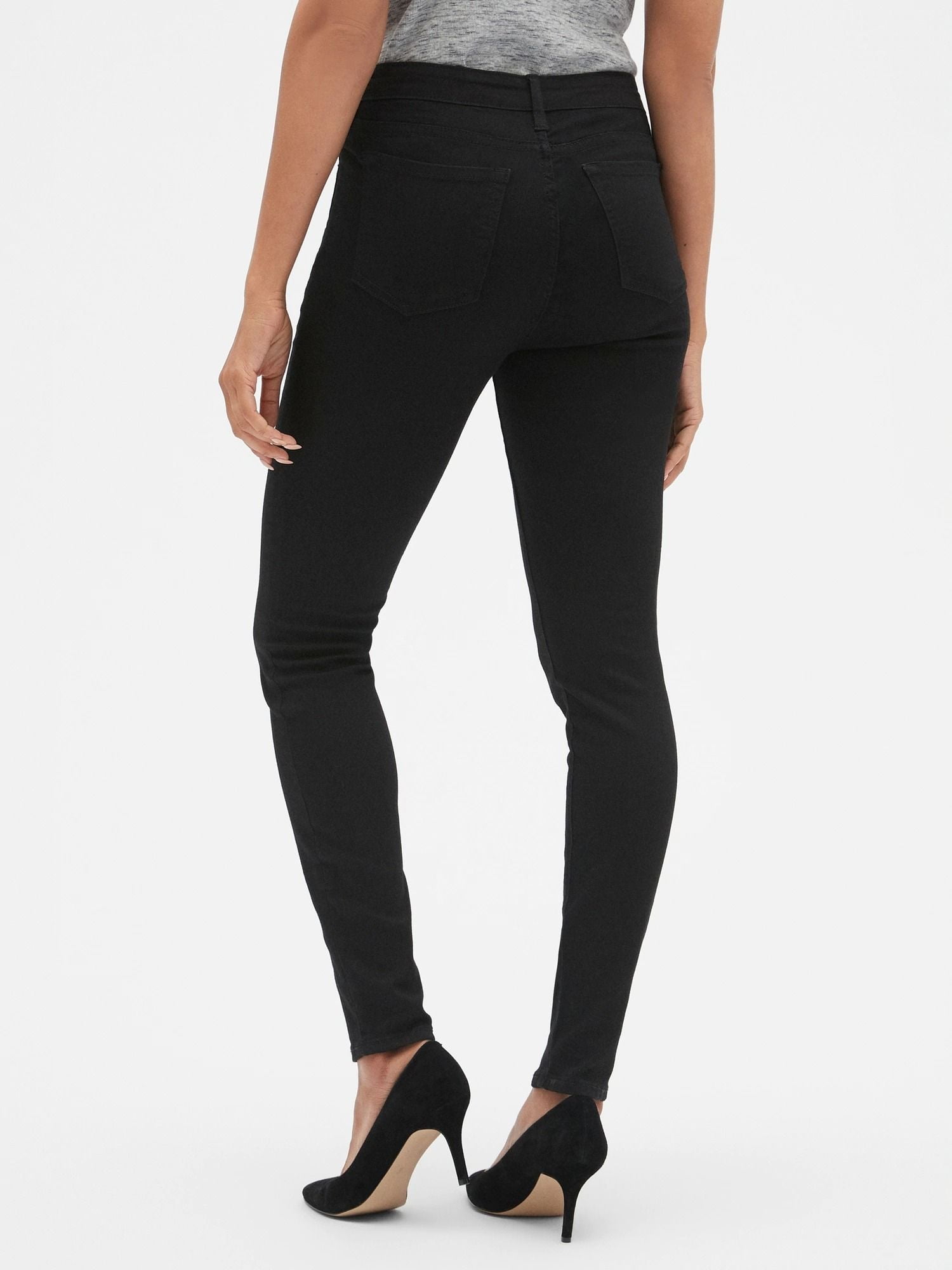 Quần Jean Nữ Gap Mid Rise Legging Jeans Black Denim