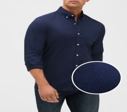 Áo Sơ Mi Nam Gap Poplin Shirt In Standard Fit Blue Navy Dot