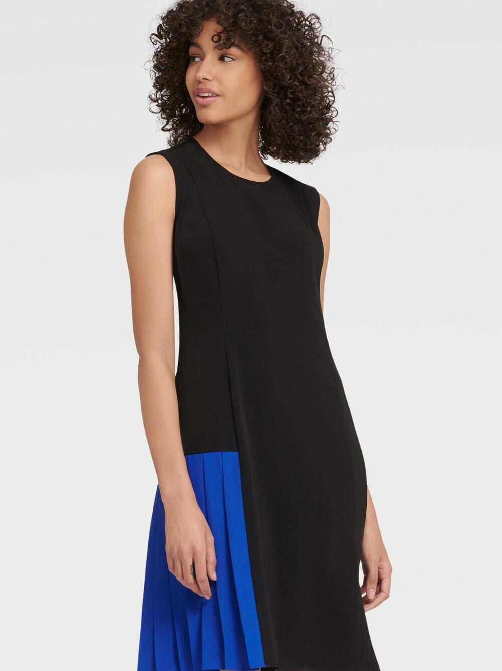 Đầm Nữ DKNY Sleeveless Colorblock Dress Black & Electric Blue