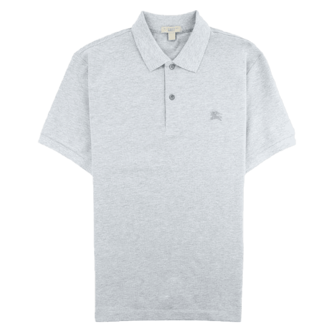 Áo Polo Nam Burberry Oxford Check Placket Cotton Grey