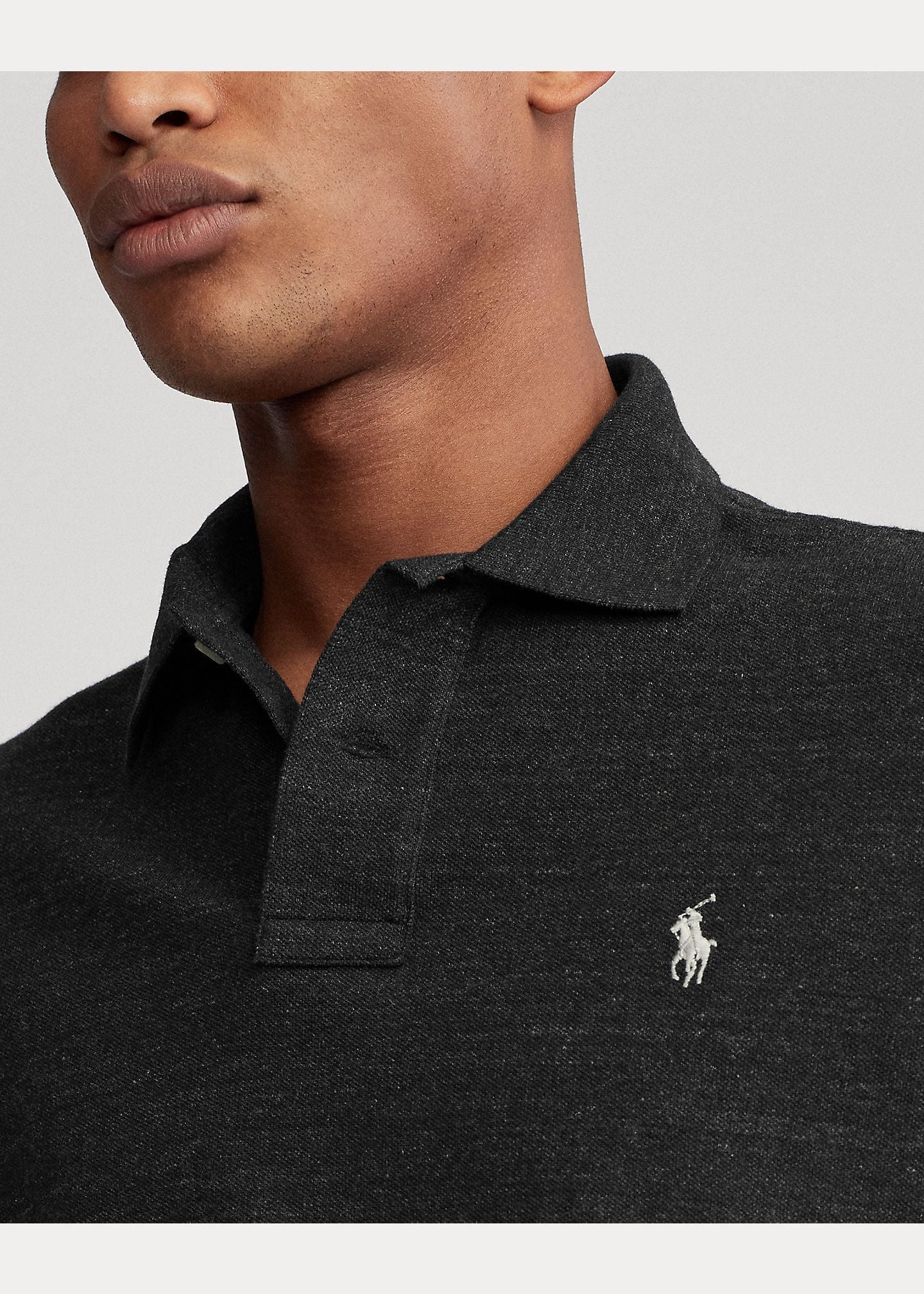 Áo Polo Nam Ralph Lautren The Iconic Mesh Polo Shirt - All Fits Black Marl Heather