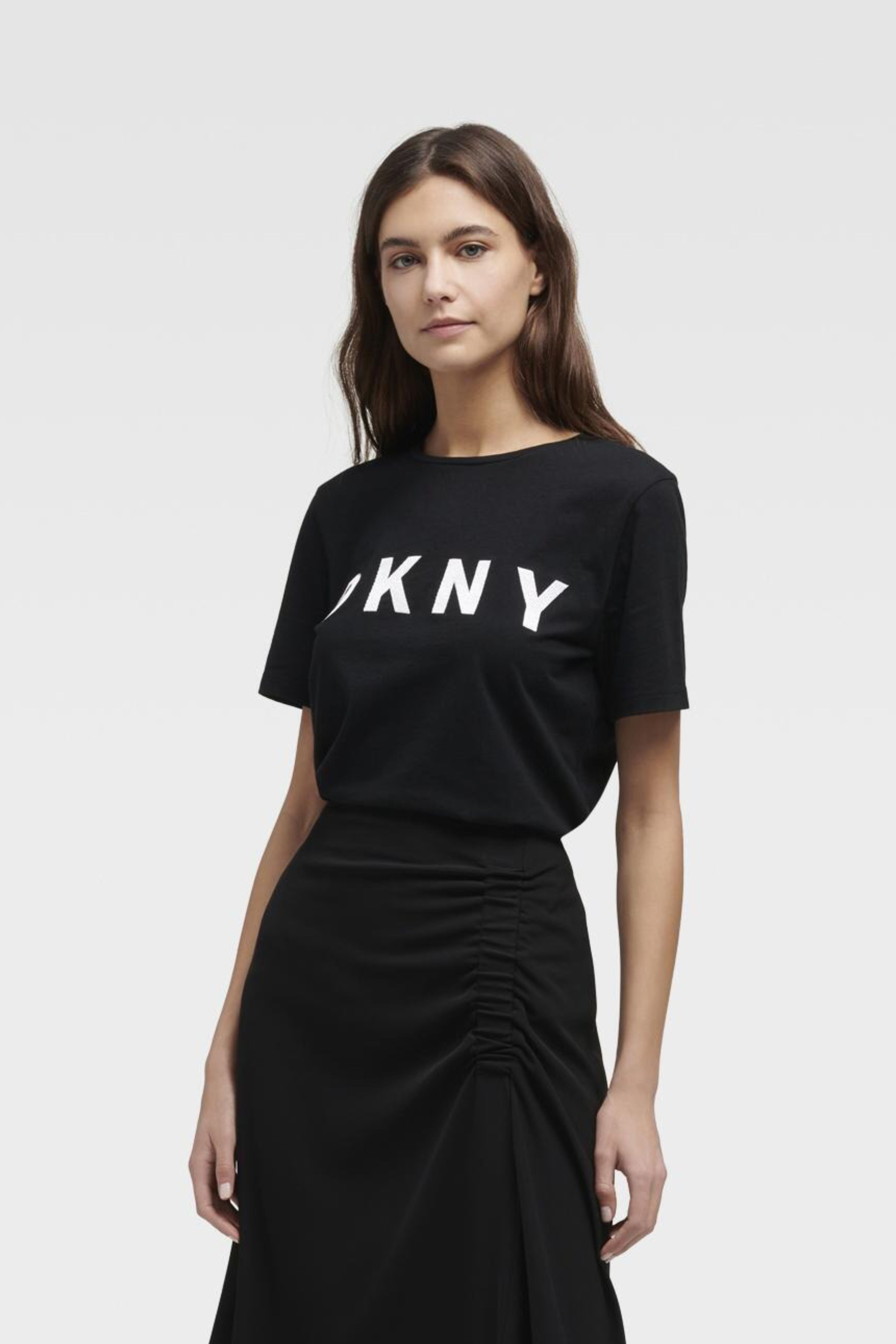Váy Nữ DKNY Draped Midi Skirt Black