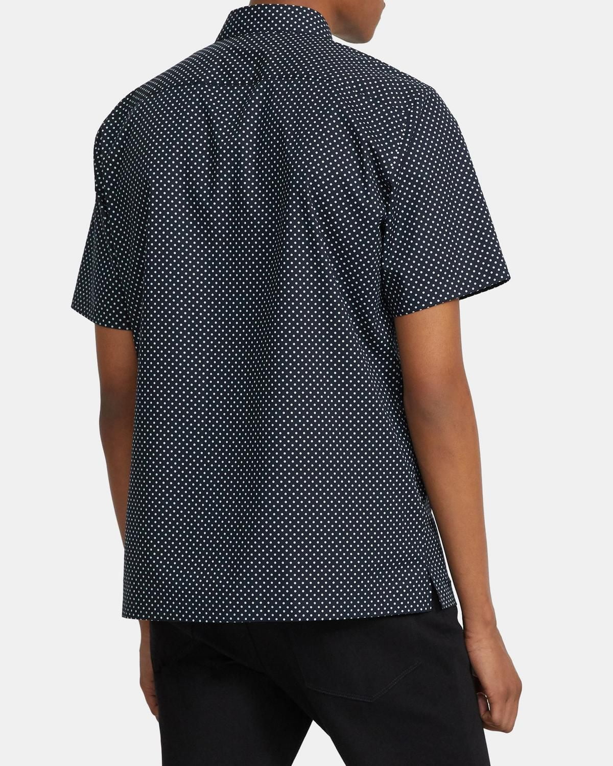 Áo Sơ Mi Nam Theory Standard-Fit Short-Sleeve Shirt in Printed Stretch Cotton Eclipse Multi