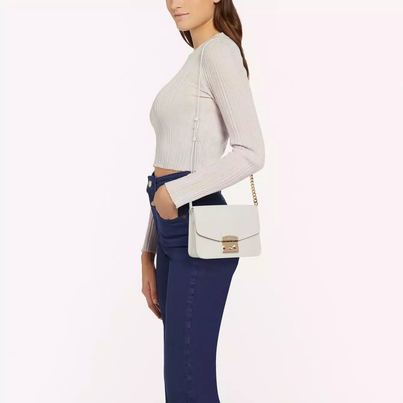 TÚI METROPOLIS S CROSSBODY - TALCO H (WHITE)
